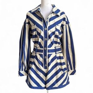 Farm Rio blue and white stripe romper
